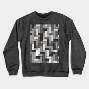 Grey Geometric Tile Pattern Crewneck Sweatshirt